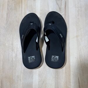 Reef Classic Black Sandals Sz 7 Mens used great condition air cushioning on heel